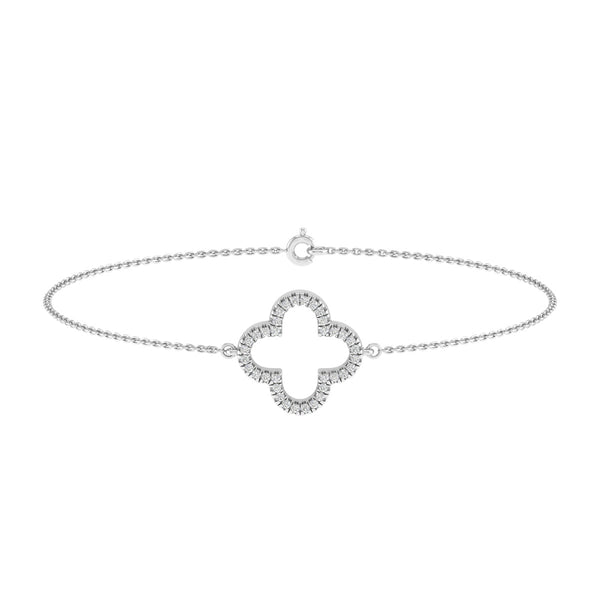 9ct White Gold 0.10ct Diamond Bracelet