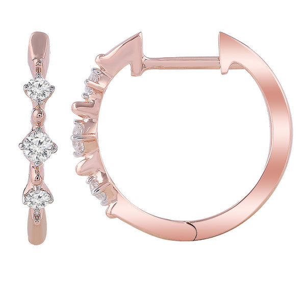 9ct Rose Gold 0.15ct Diamond Earrings